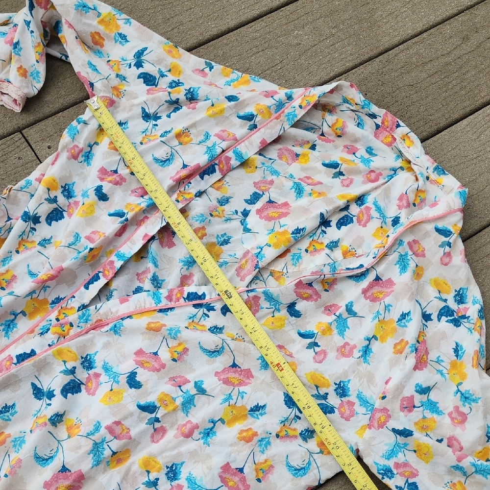 (M) cyberjammies Vibrant Floral Kimono Robe Soft Lightweight Weekend Loungewear - Picture 7 of 10